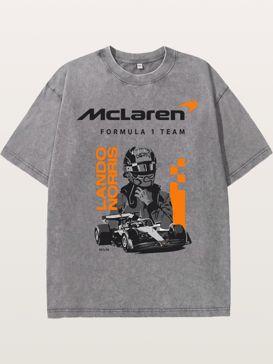 Lando Norris McLaren Portrait Washed T-shirt