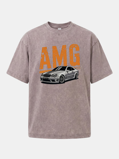 Vintage AMG CLK Coupe Distressed Font Washed T-shirt