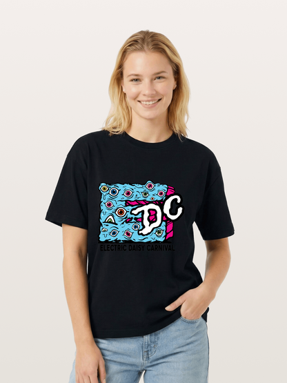 EDC Trippy Eye Daisy Print Gildan T-shirt