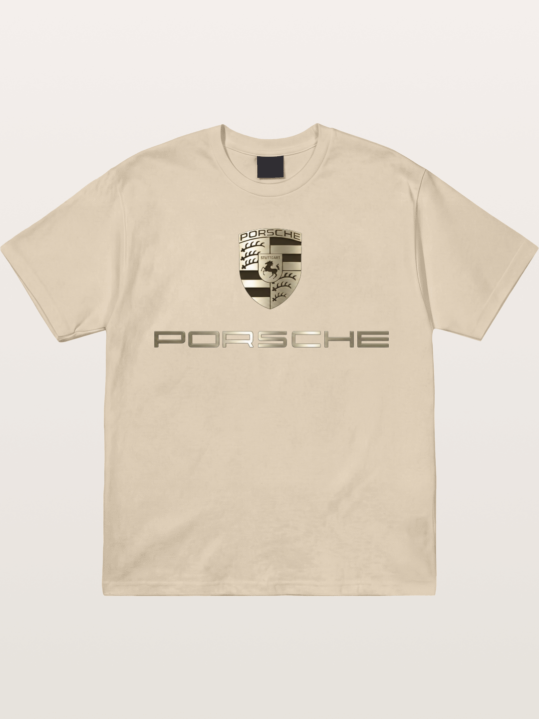 Metallic Porsche Shield Logo Gildan T-shirt