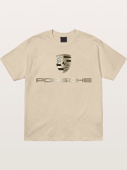 Metallic Porsche Shield Logo Gildan T-shirt