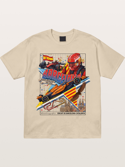 Barcelona GP Spanish Landmark Collage Gildan T-shirt