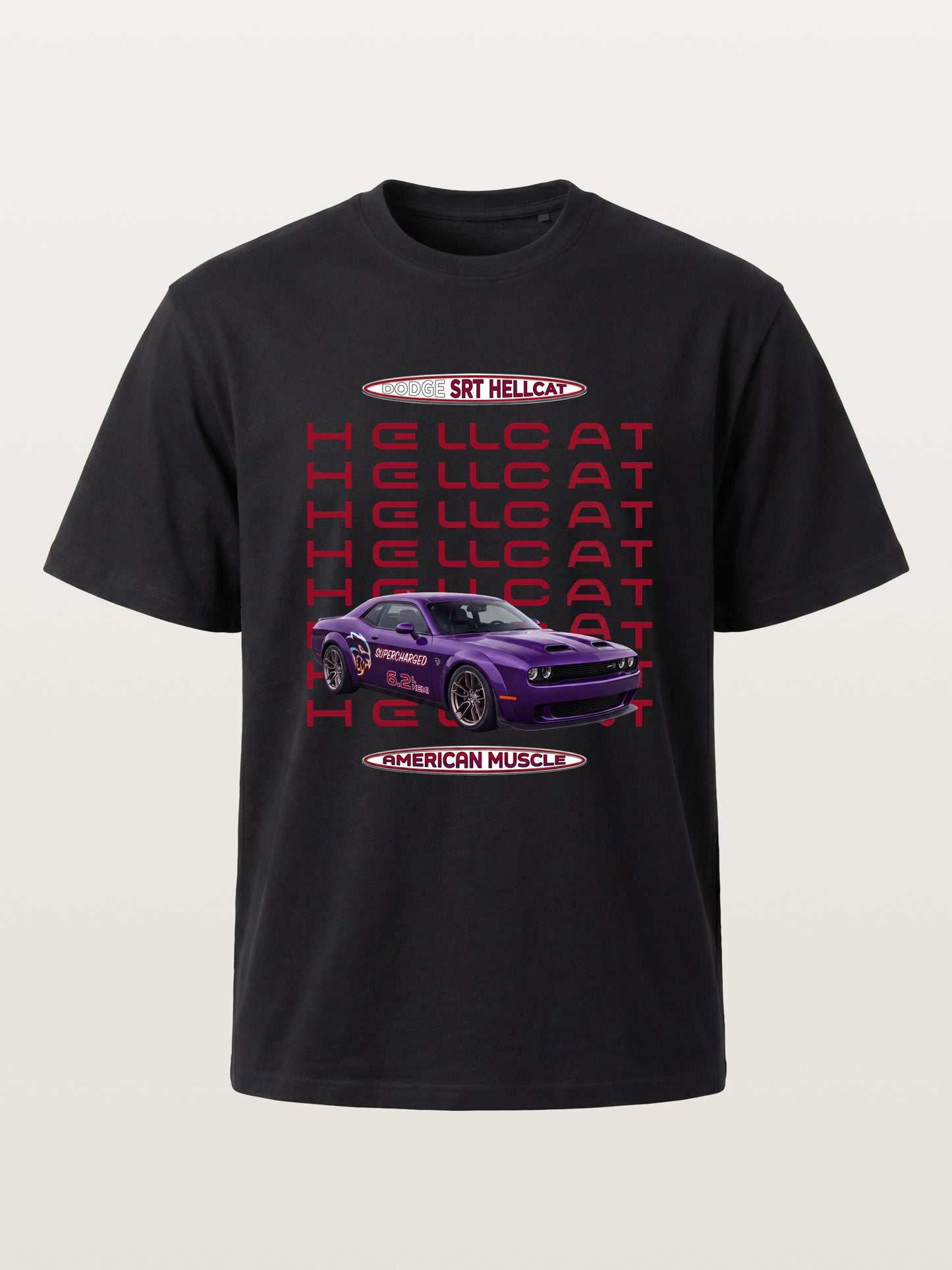 Purple Hellcat Repeat Font Card Gildan T-shirt