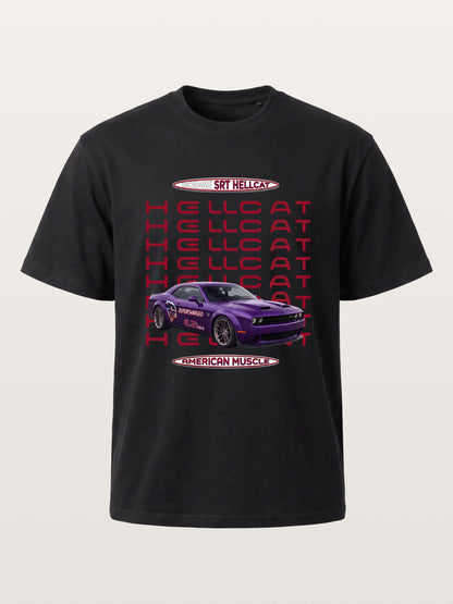 Purple Hellcat Repeat Font Card Gildan T-shirt