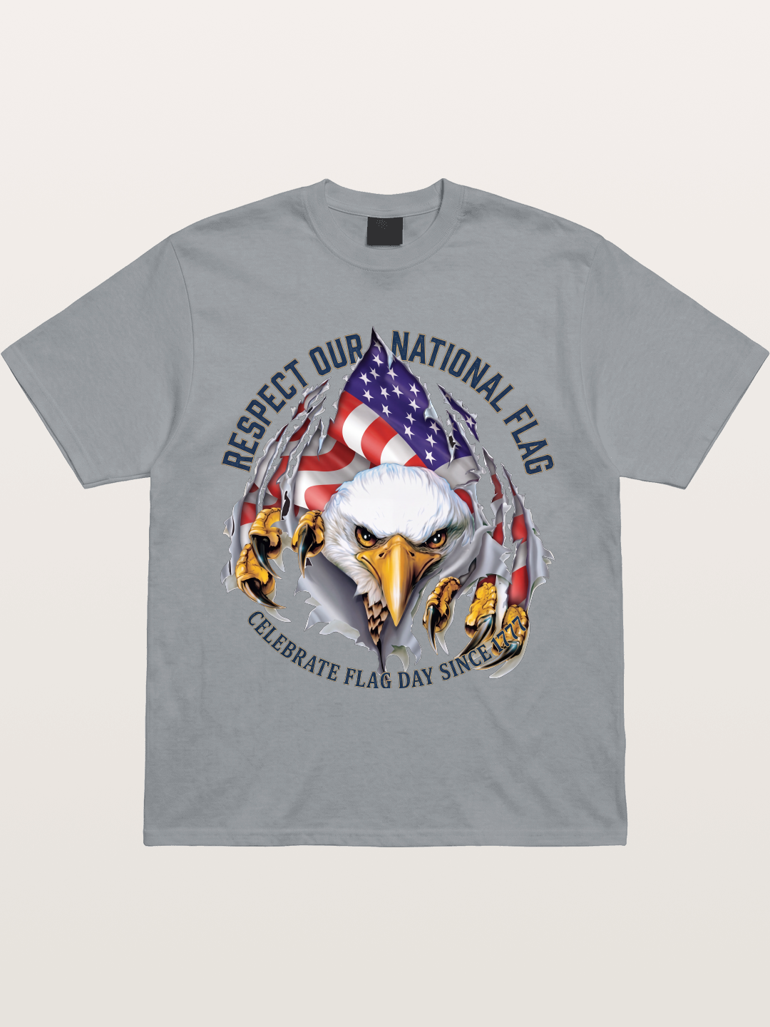 Ripped Flag Eagle Patriotic Print Gildan T-shirt
