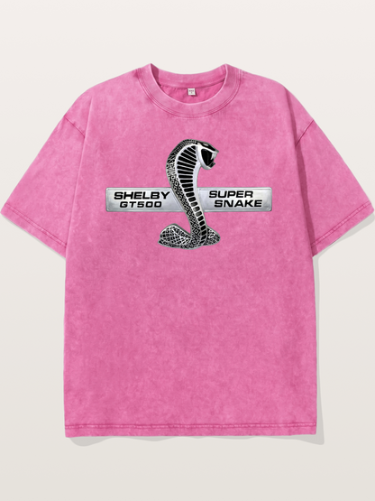 Shelby GT500 Super Snake Emblem Washed T-shirt