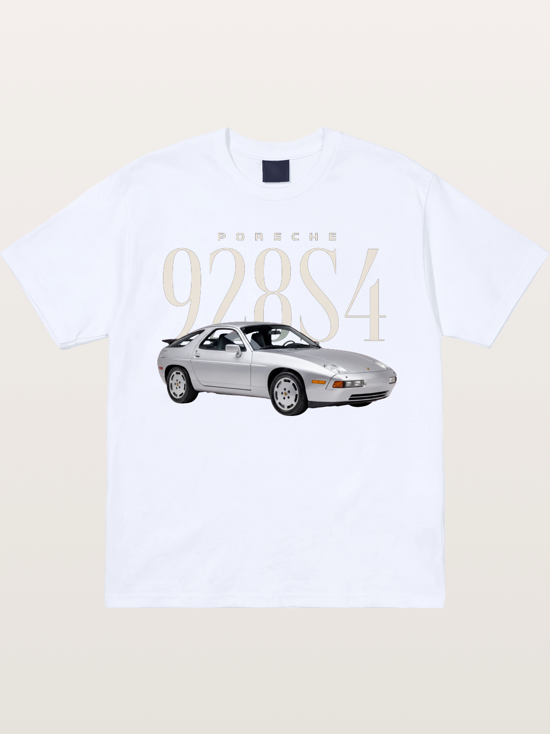 Porsche 928 S4 Silver Coupe Gildan T-shirt