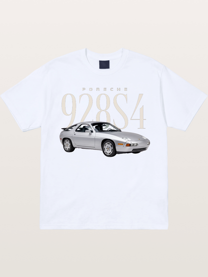 Porsche 928 S4 Silver Coupe Gildan T-shirt