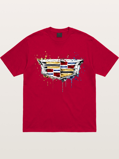 Cadillac Watercolor Logo Print Gildan T-shirt