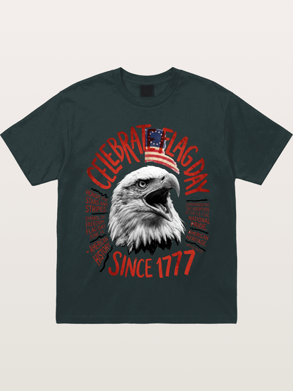 Eagle Celebrate Flag Day 1777 Gildan T-shirt