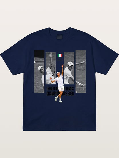 Jannik Sinner French Open Graphic Gildan T-shirt