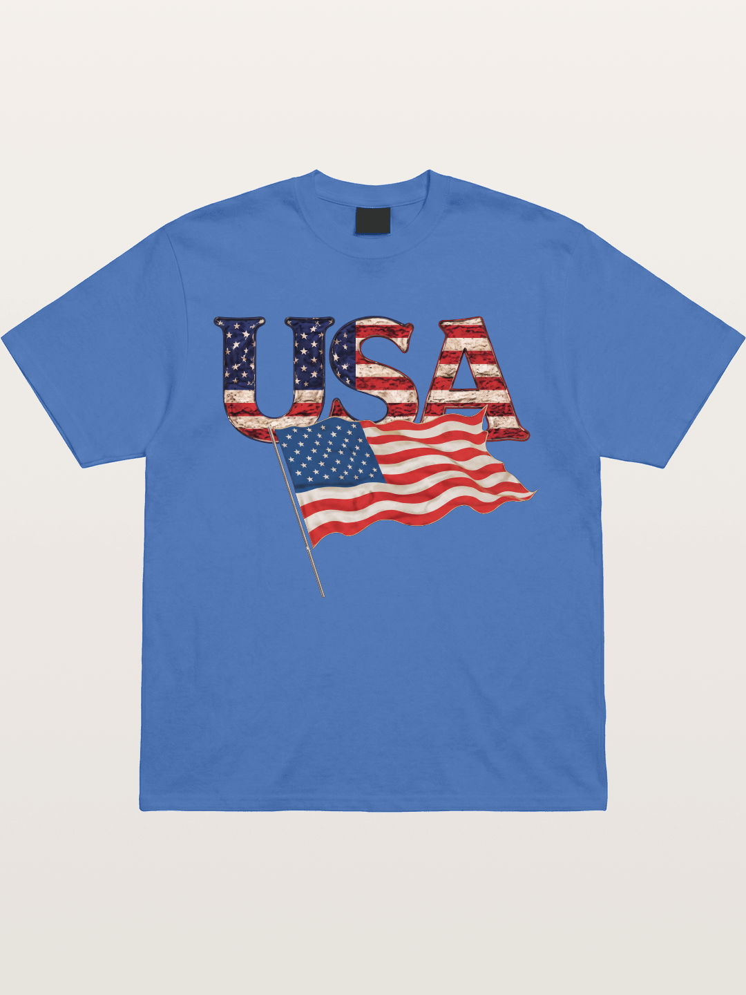 USA Letters American Flag Texture Gildan T-shirt