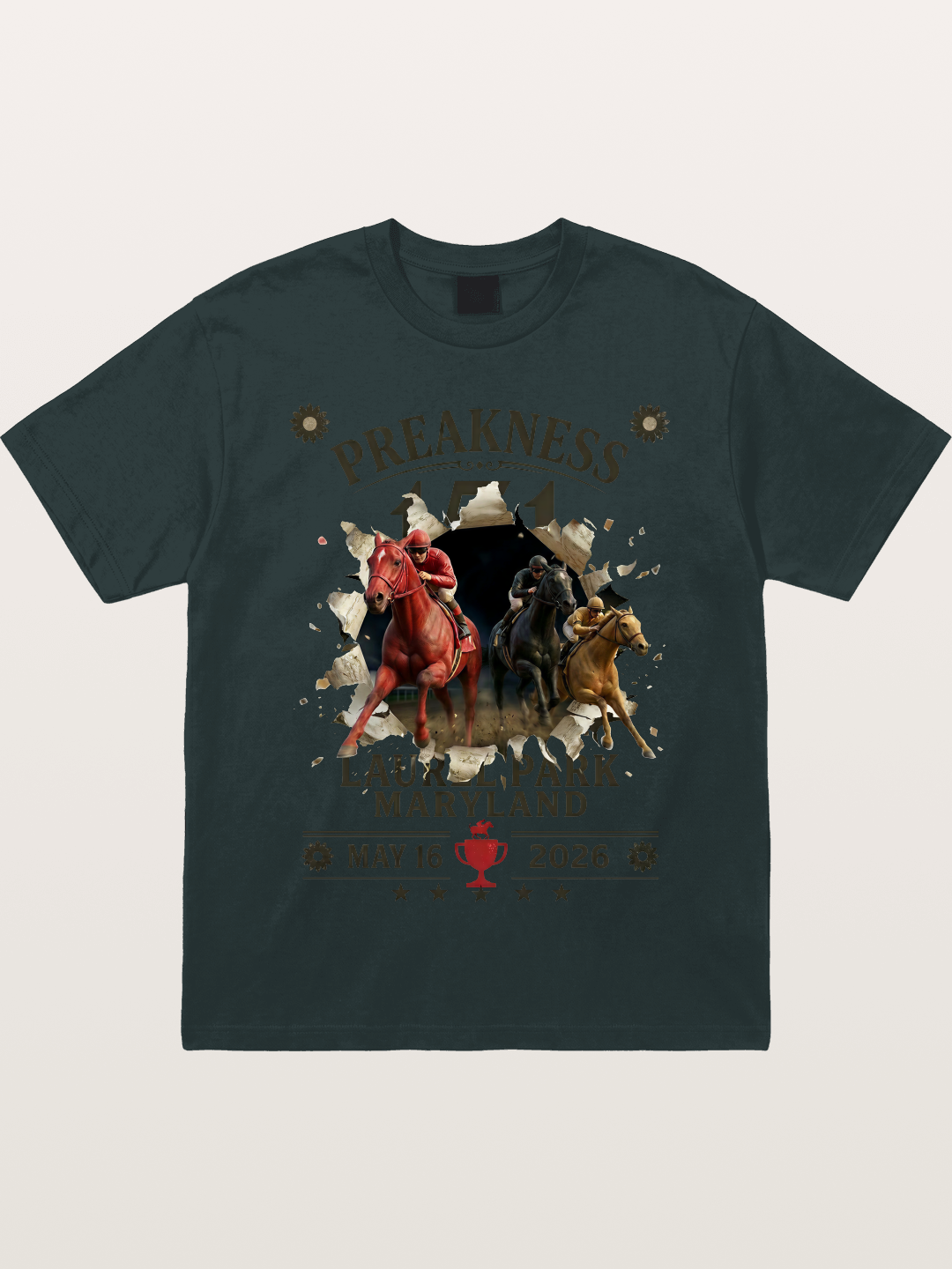 Preakness 151 Breakthrough Horse Art Gildan T-shirt