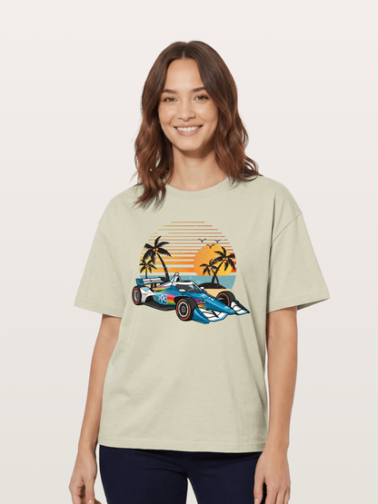 Palm Sunset Indy Car Classic Cotton T-shirt