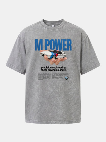 M Power Precision BMW Print Washed T-shirt