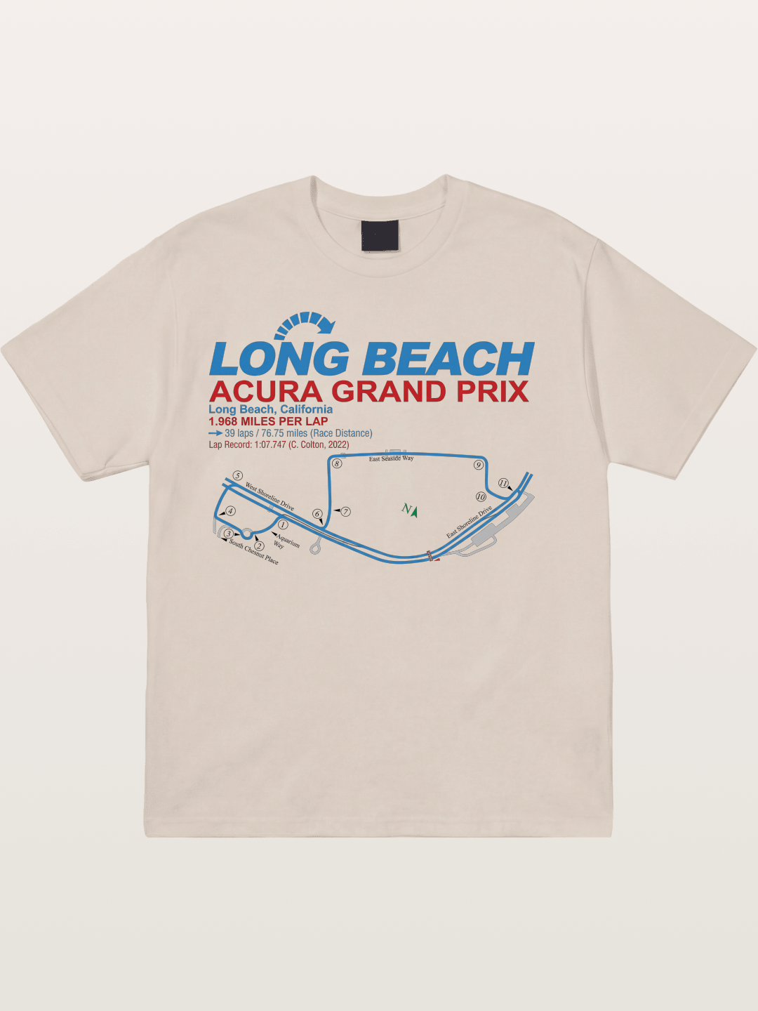 Long Beach Grand Prix Map Cotton T-shirt