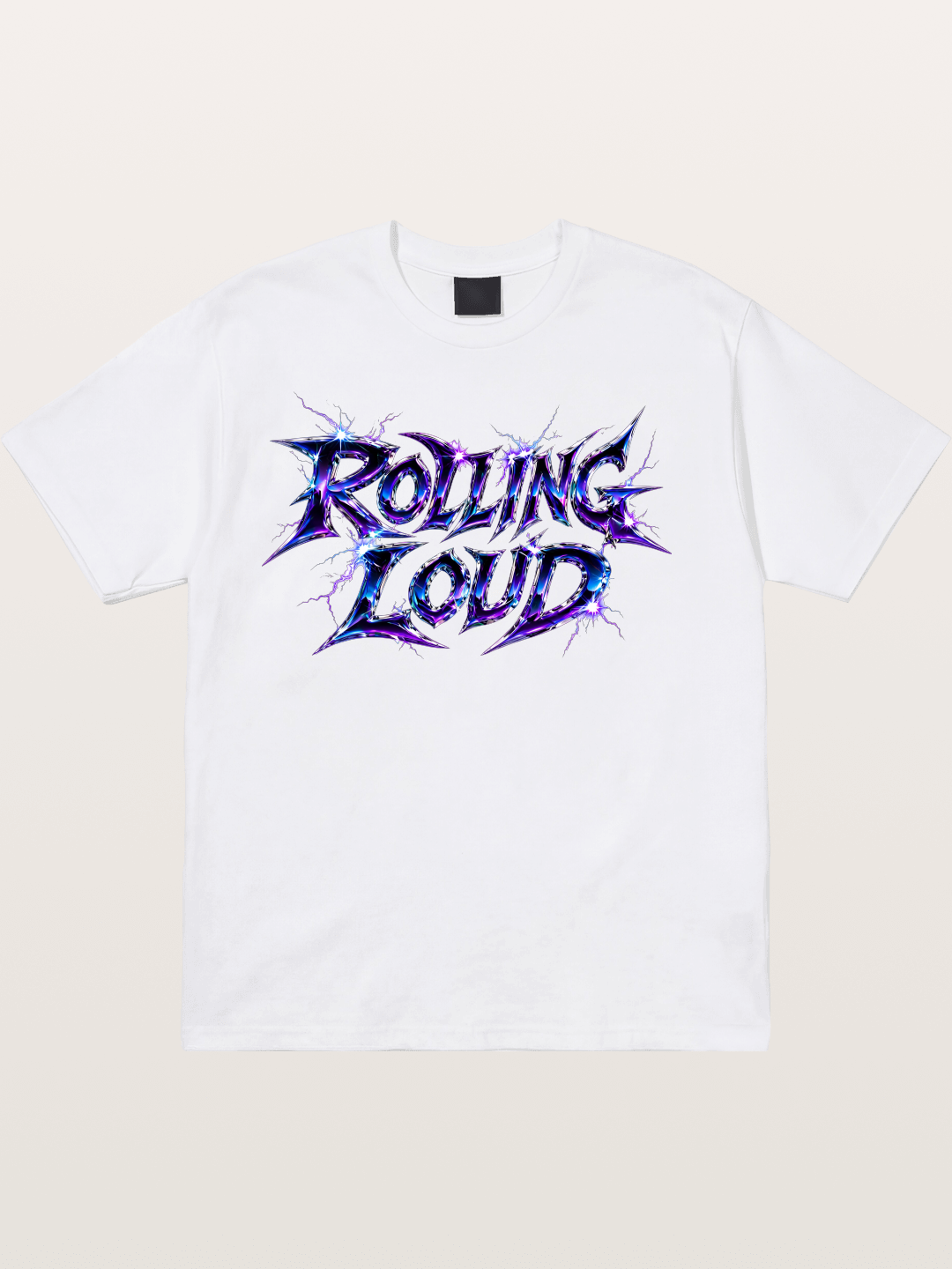 Rolling Loud Blue Lightning Font Cotton T-shirt