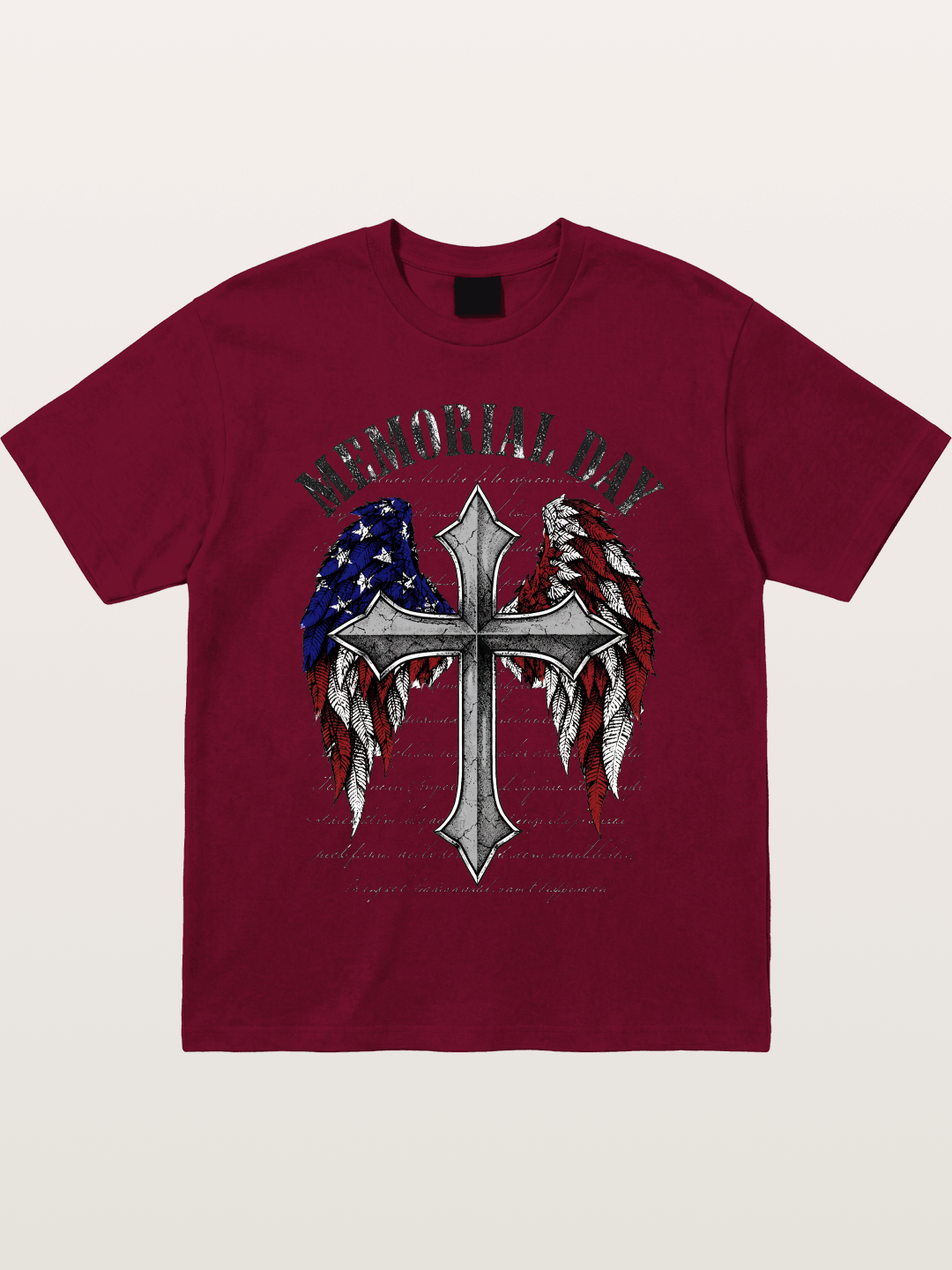 Memorial Day Cross Wings Art Gildan T-shirt