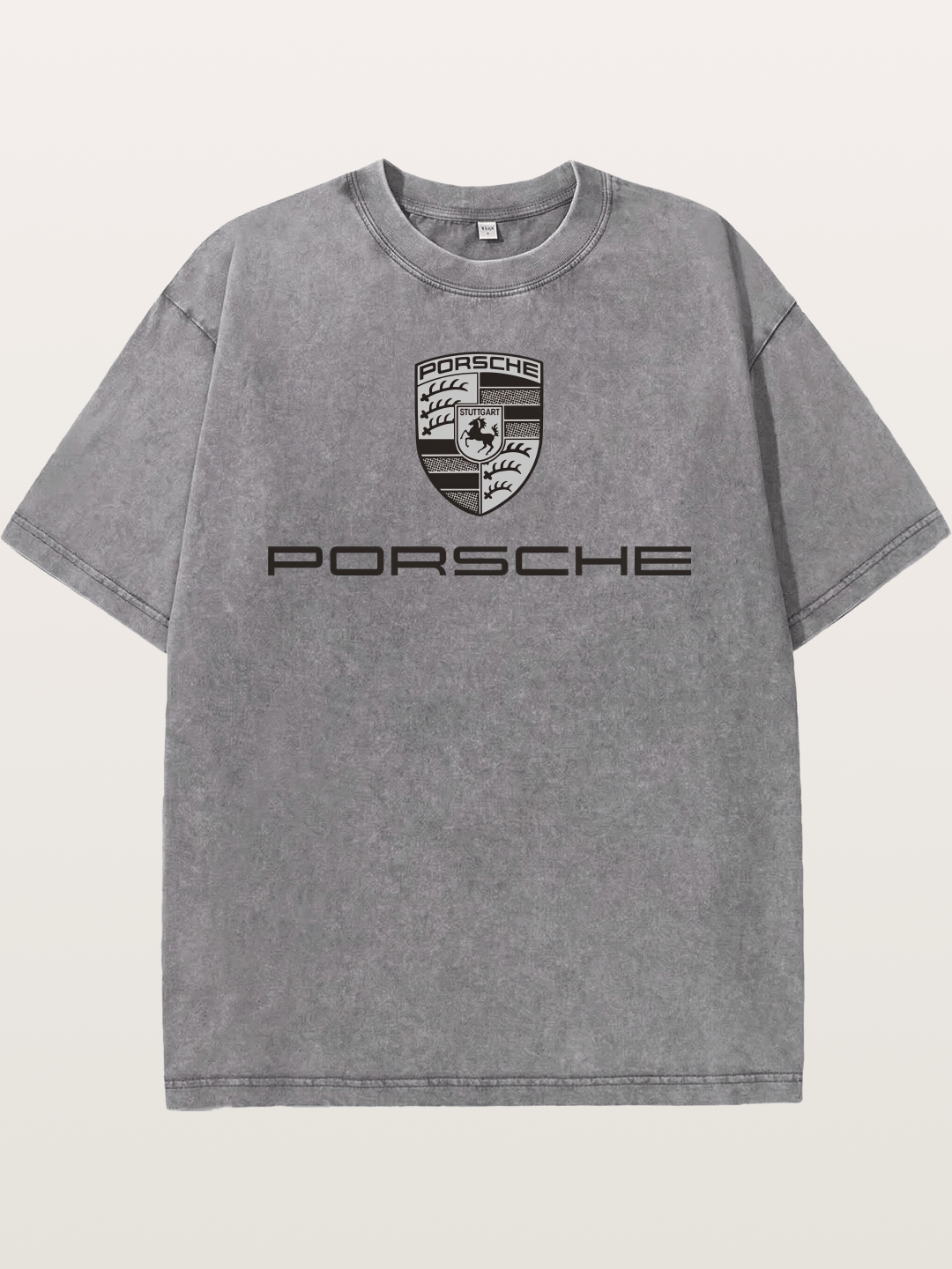 Monochrome Porsche Crest Washed T-shirt