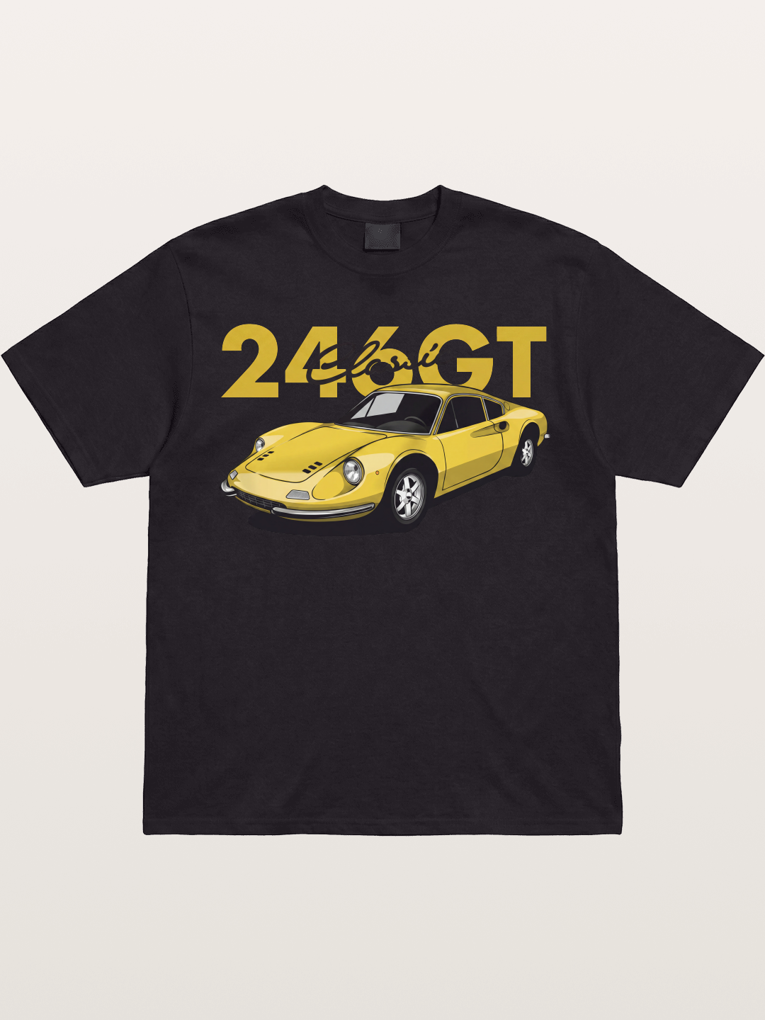 Ferrari 246 GT Classic Yellow Gildan T-shirt