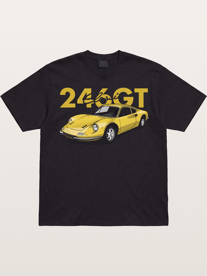 Ferrari 246 GT Classic Yellow Gildan T-shirt