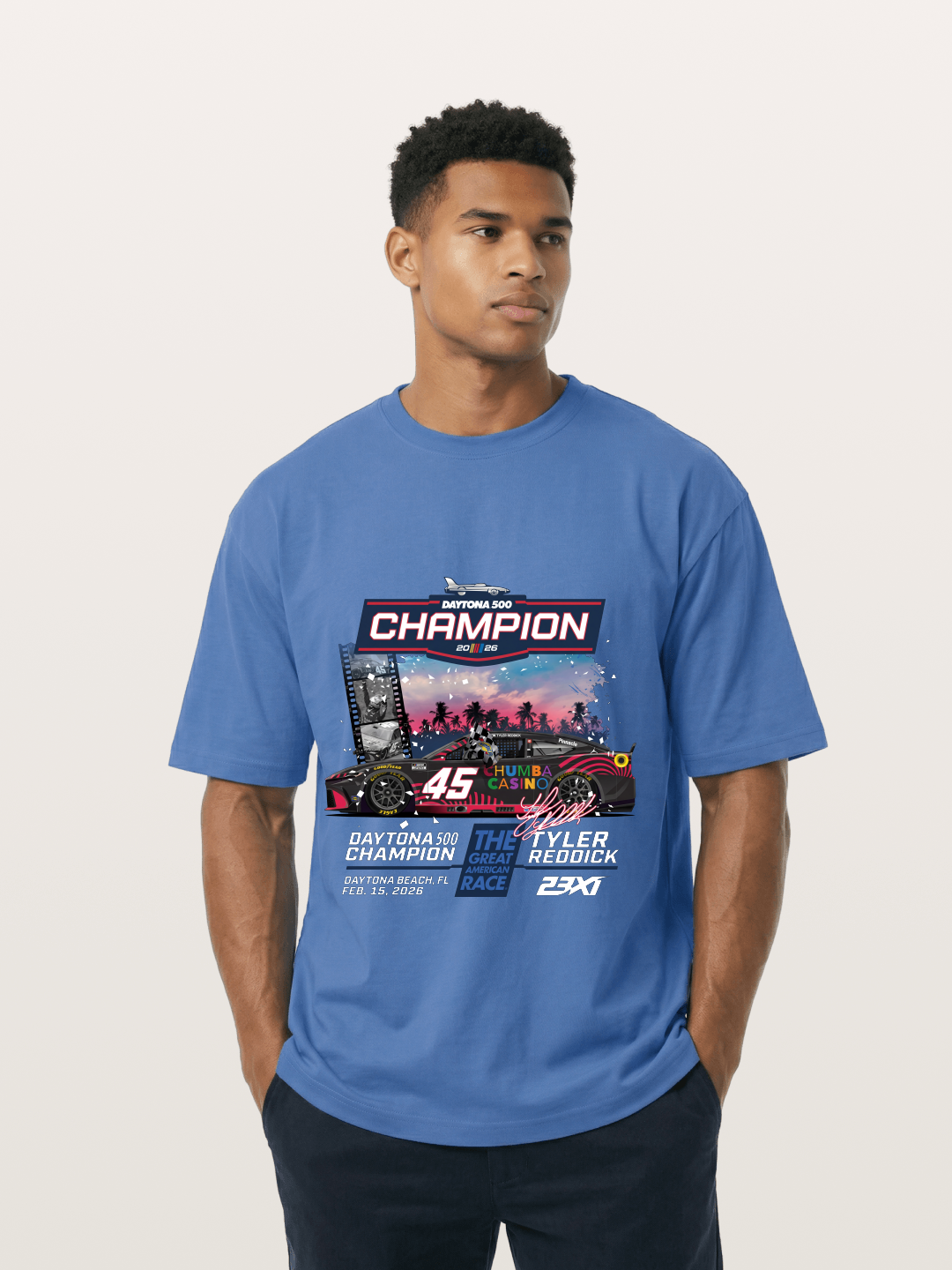 Tyler Reddick 45 Champion Car Art Gildan T-shirt