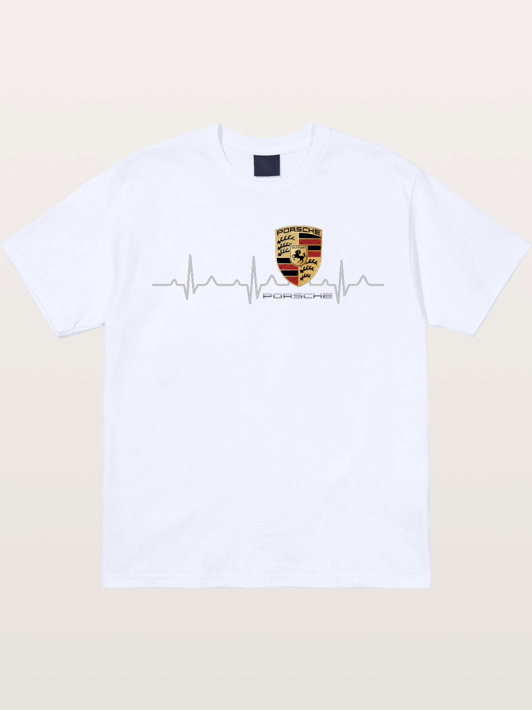 Porsche Heartbeat ECG Line Design Gildan T-shirt