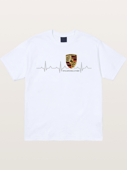Porsche Heartbeat ECG Line Design Gildan T-shirt