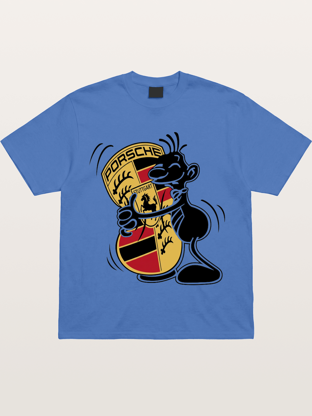 Character Hugging Porsche Crest Gildan T-shirt