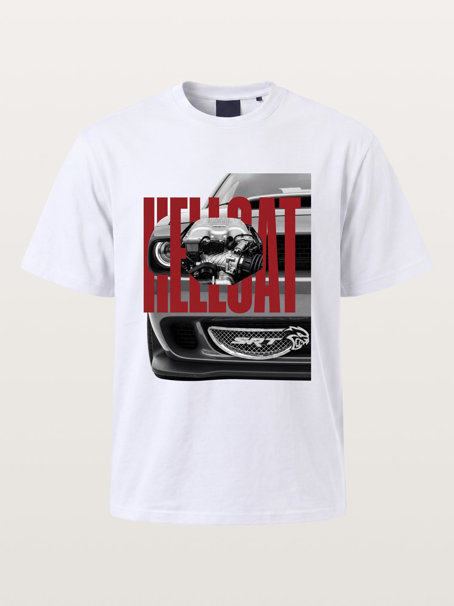 Hellcat Engine Overlay Art Cotton T-shirt