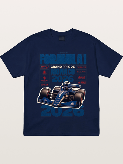 Deep Blue Monaco F1 2026 Card Gildan T-shirt