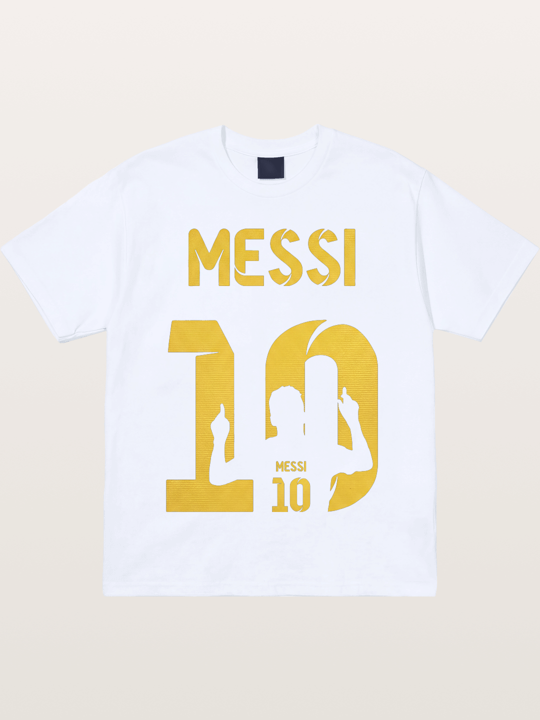 Messi No.10 Gold Silhouette Gildan T-shirt