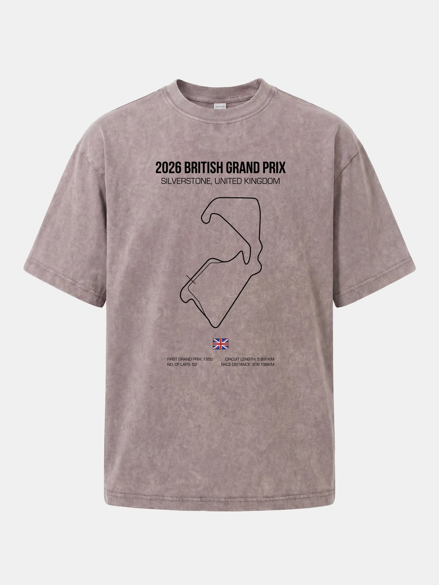 British Grand Prix Silverstone Track Outline Washed T-shirt