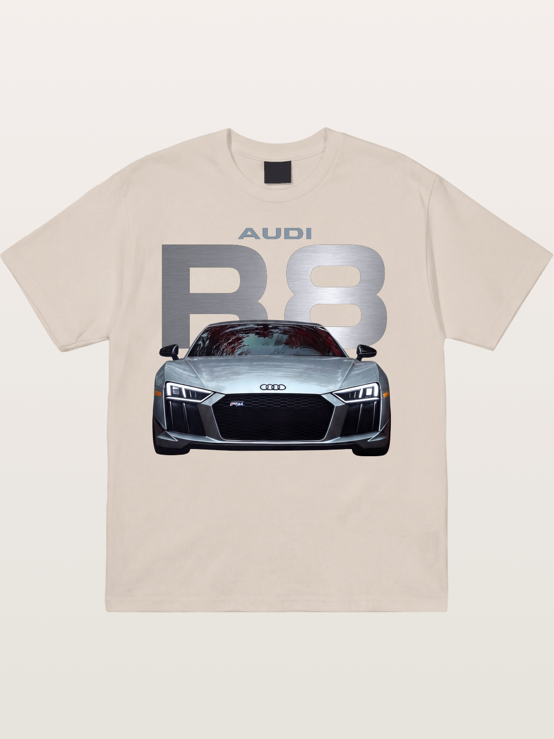 Audi R8 Silver Supercar Front Cotton T-shirt