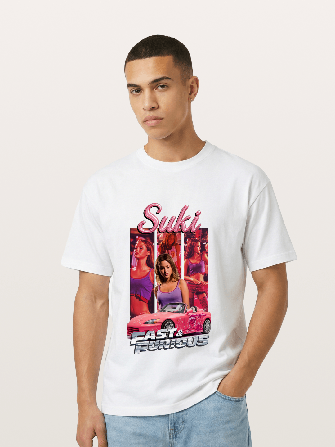 Fast & Furious Pink Crew Gildan T-shirt