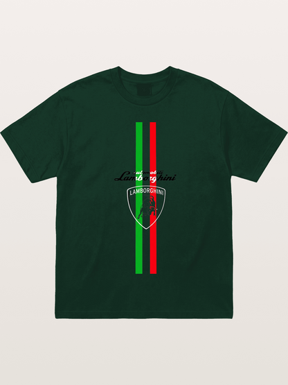 Italian Flag Lamborghini Print Gildan T-shirt