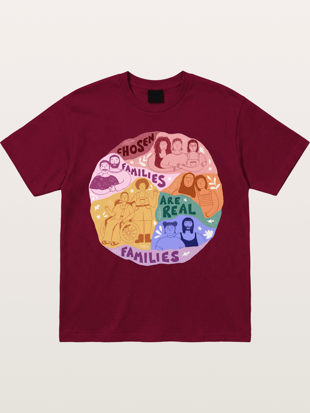 Chosen Families Pride Circle Illustration Gildan T-shirt