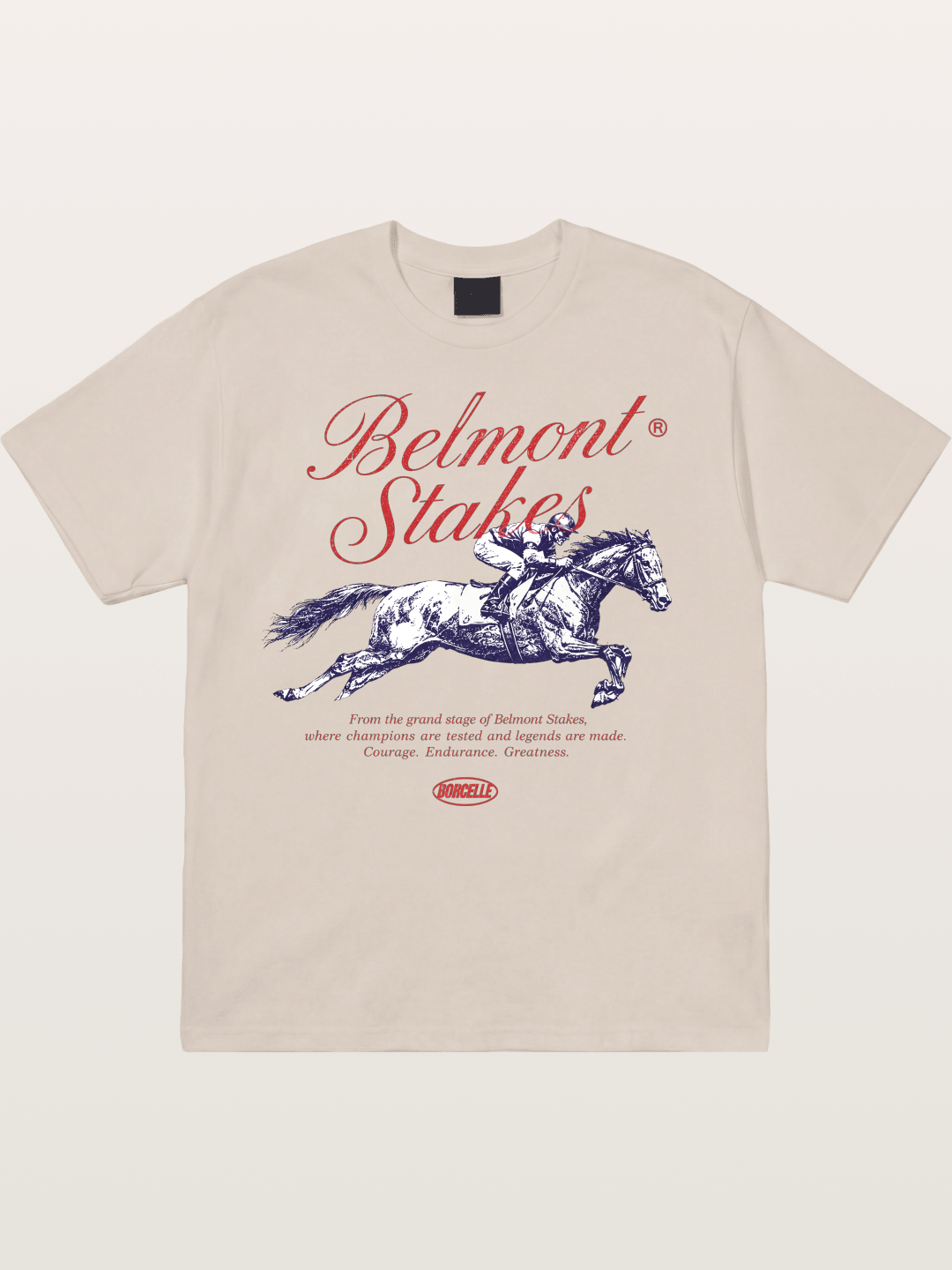 Belmont Stakes Vintage Script Print Cotton T-shirt