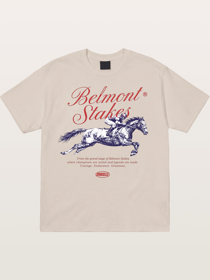 Belmont Stakes Vintage Script Print Cotton T-shirt