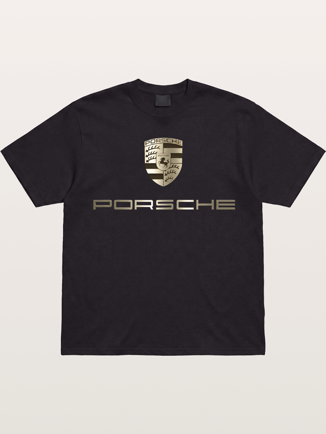 Metallic Porsche Shield Logo Gildan T-shirt