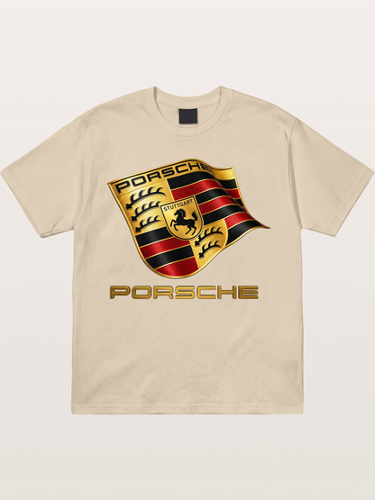 Porsche Waving Crest Art Gildan T-shirt