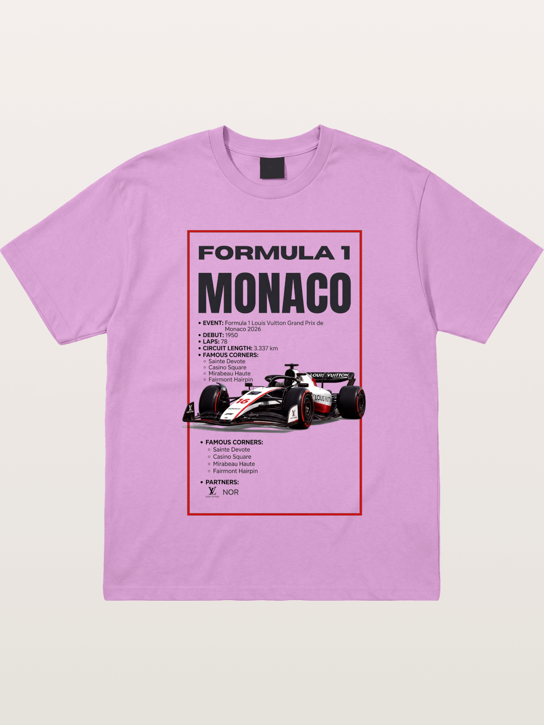 F1 Monaco Grand Prix Fact Sheet Gildan T-shirt