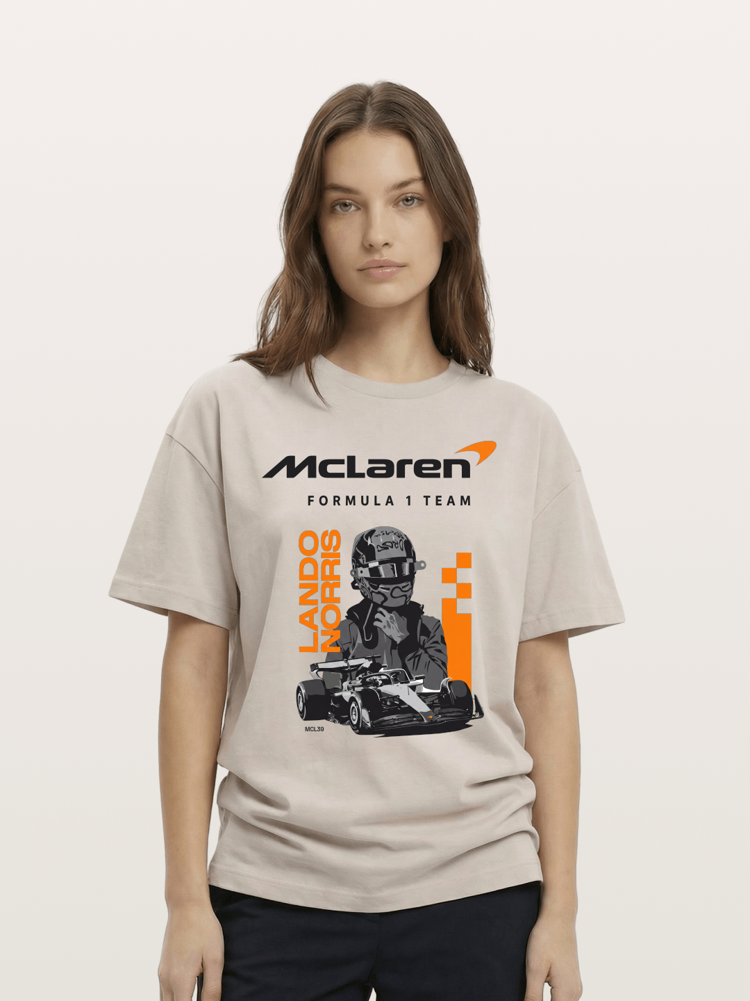 Lando Norris McLaren Portrait Cotton T-shirt