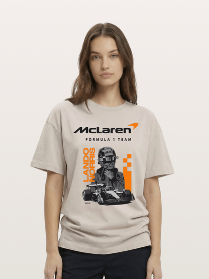 Lando Norris McLaren Portrait Cotton T-shirt