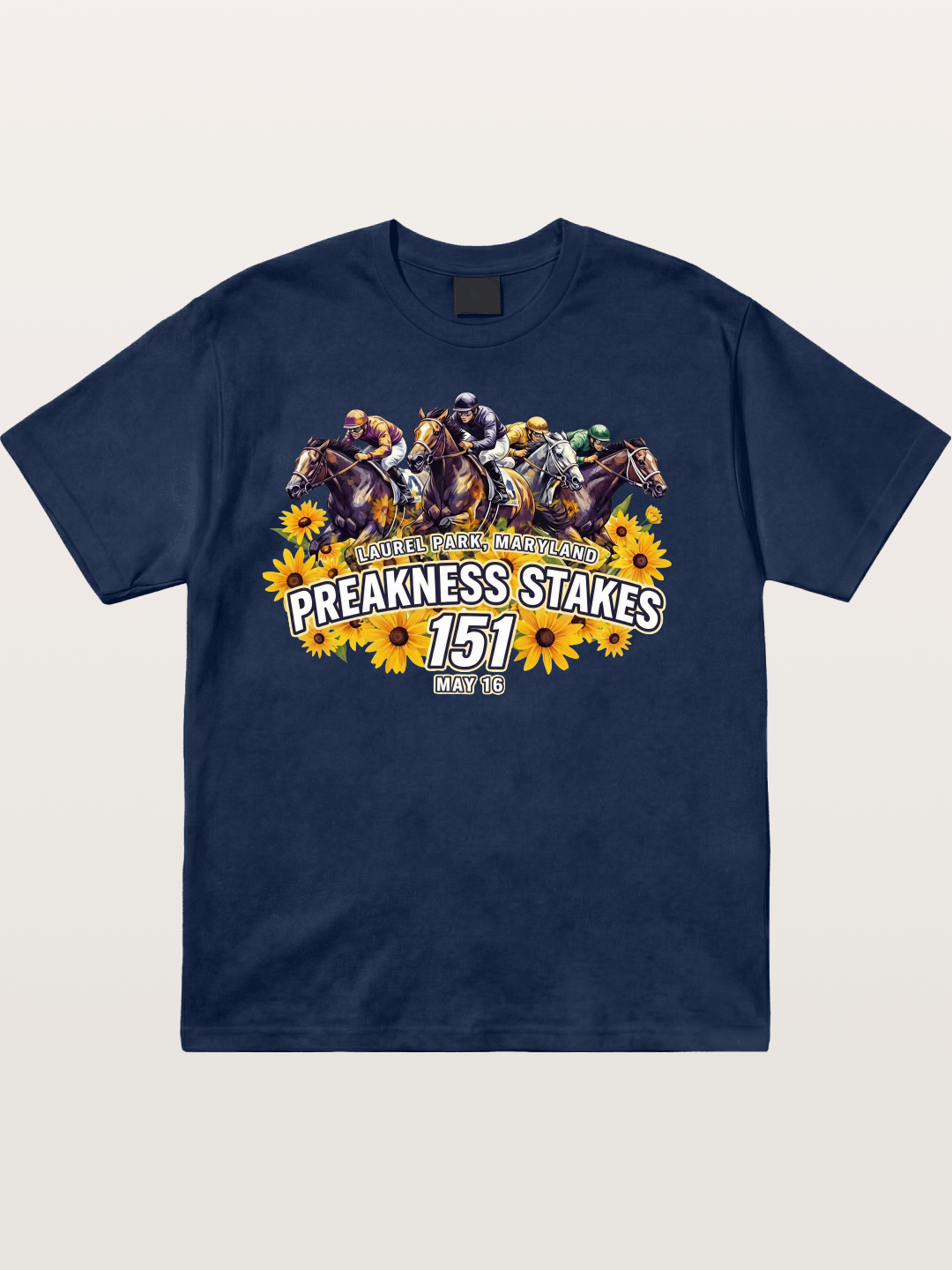 Preakness 151 Sunflower Racing Art Cotton T-shirt