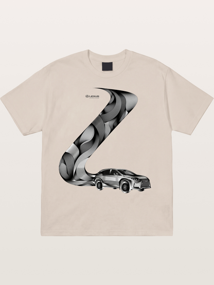 Lexus Wave Line Art Graphic Cotton T-shirt