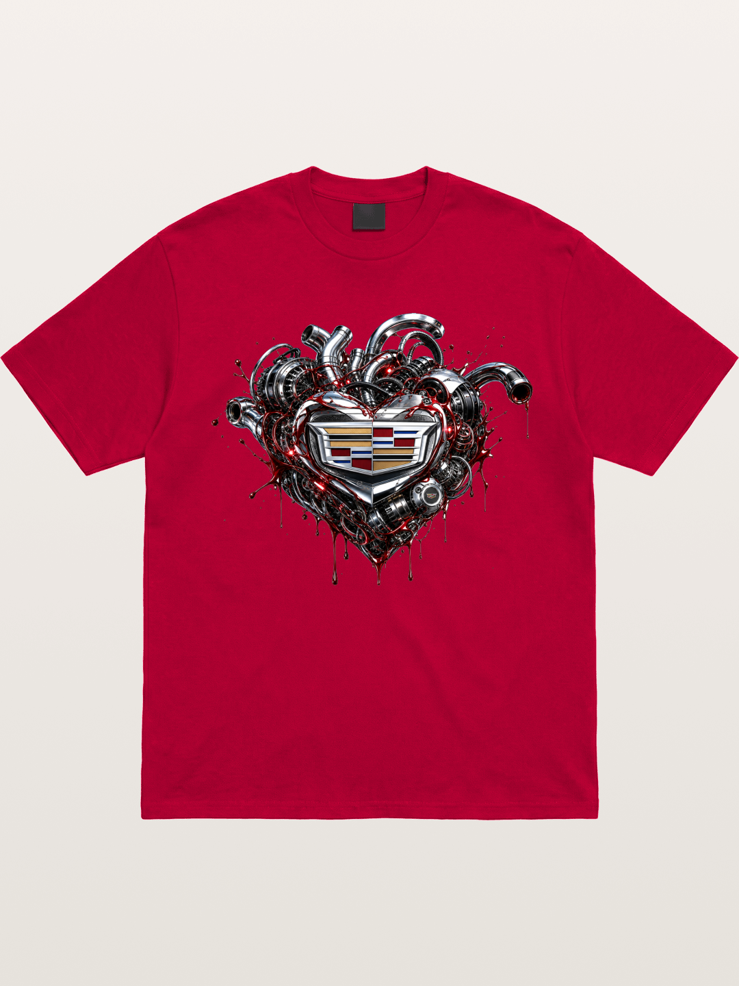 Cadillac Engine Heart Design Gildan T-shirt