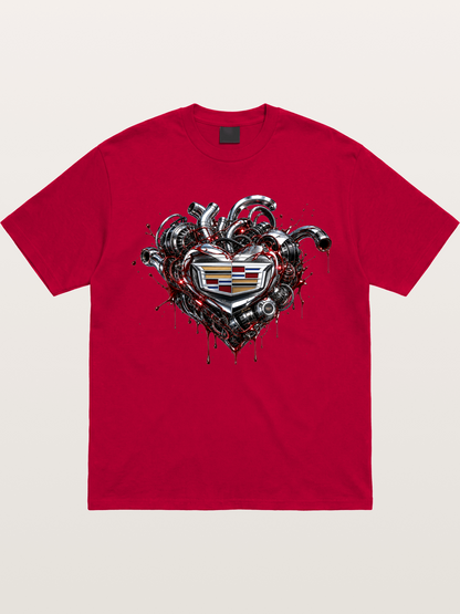 Cadillac Engine Heart Design Gildan T-shirt