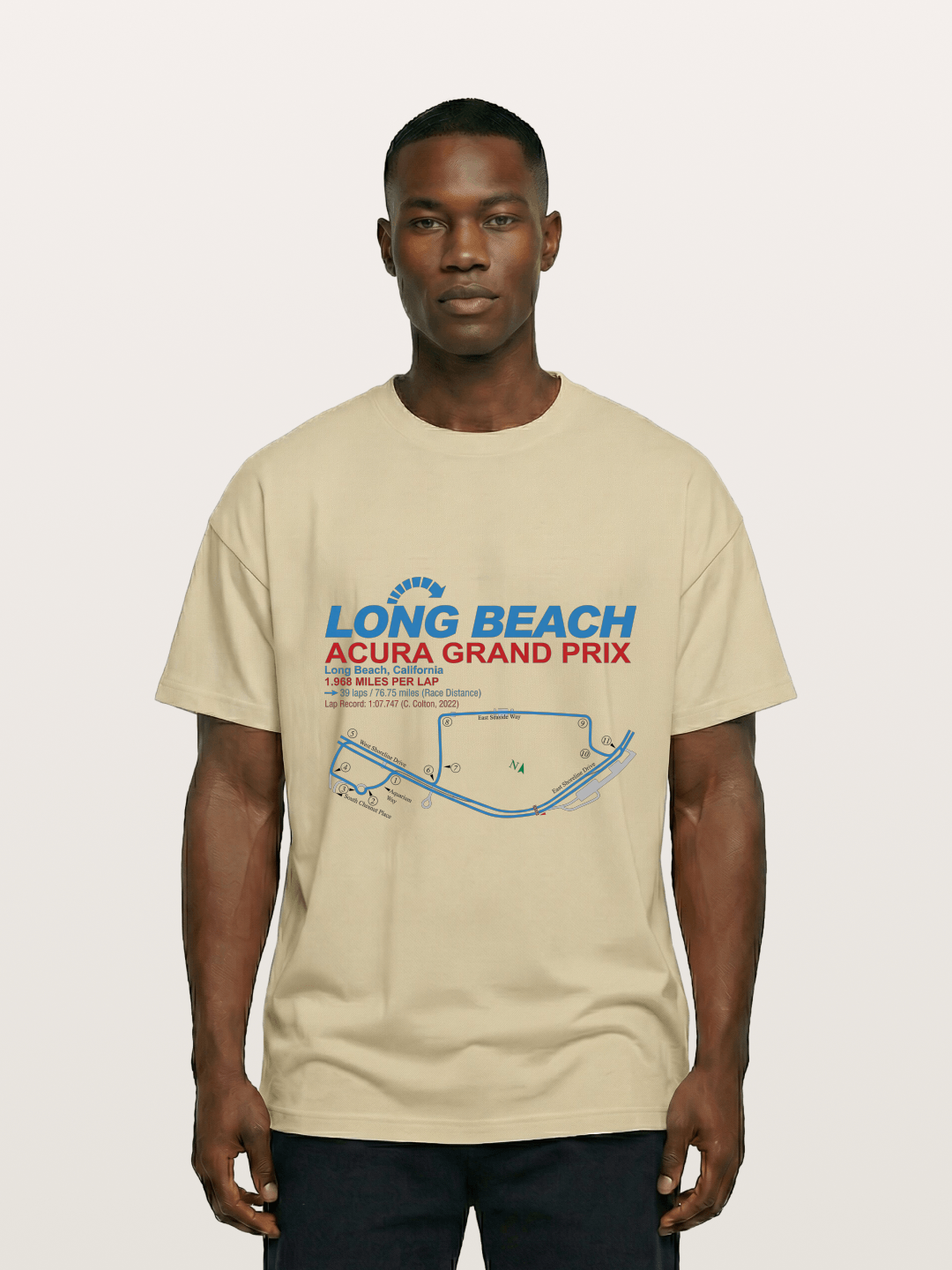 Long Beach Grand Prix Map Gildan T-shirt