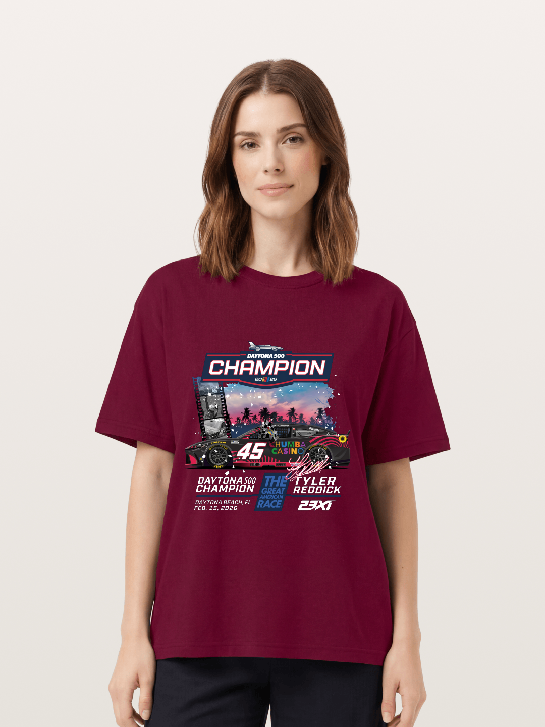 Tyler Reddick 45 Champion Car Art Gildan T-shirt